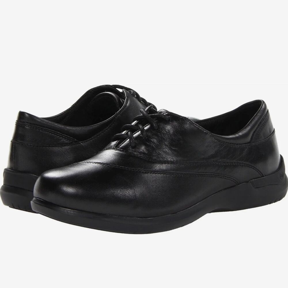Aravon Francesca Black Leather Lace Up Comfort Casual Oxford Shoes Size 9.5